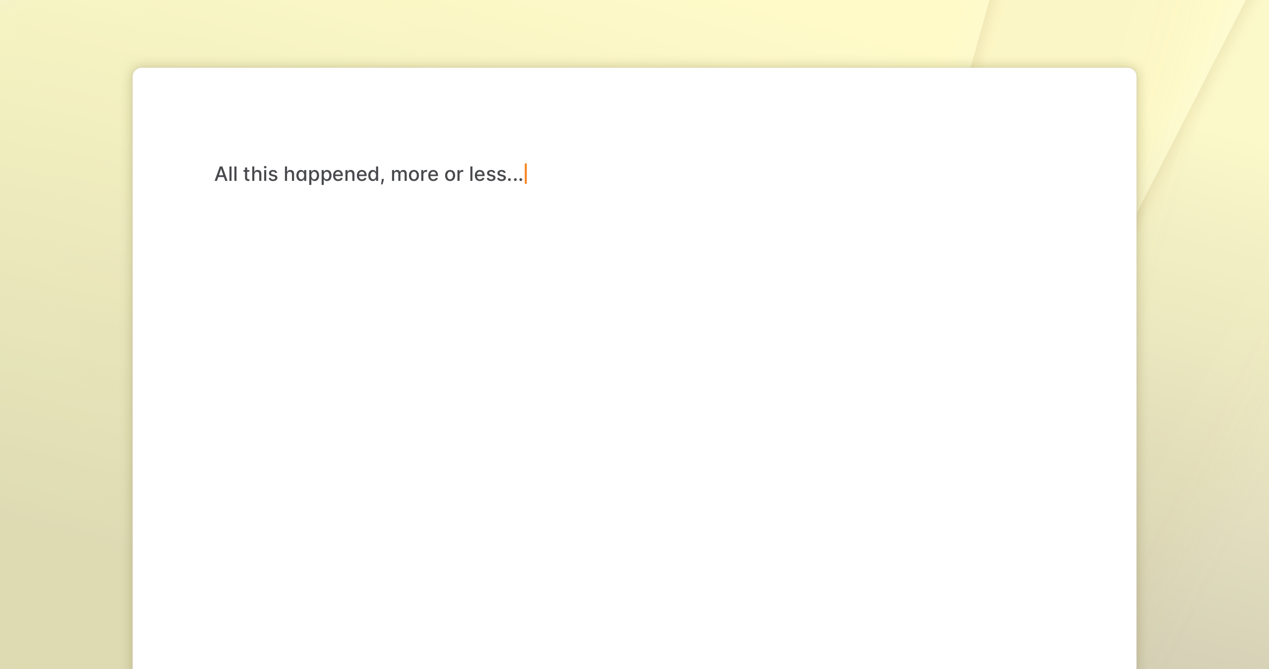 A screenshot of the Paragraphs macOS app showcasing the focus mode.